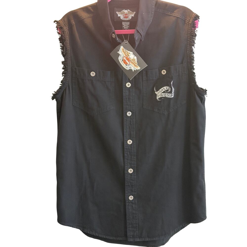 NWT Vintage 2005 Harley Davidson Blowout Shirt Mens Medium Vest